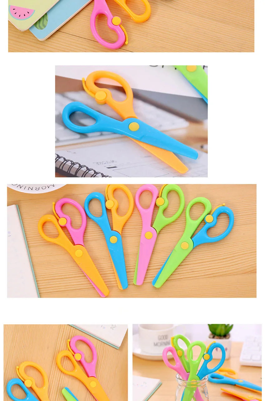 Plastic Safety Scissors Kindergarten DIY Paper Cutting Mini Art Scissors