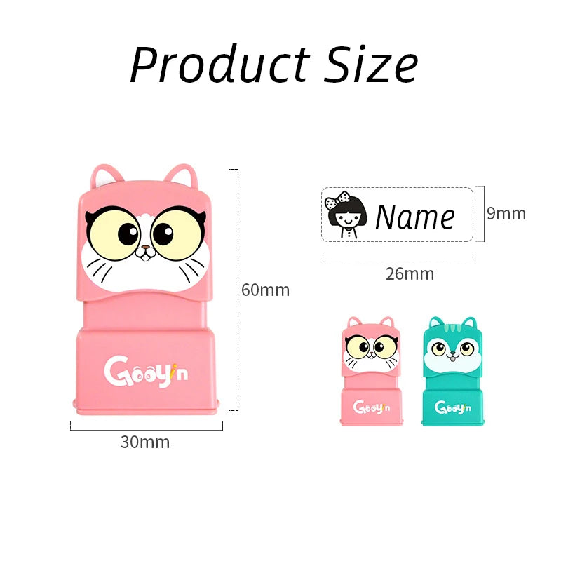 Customized Name Stamp Paints Personal Student Child Baby Engraved Waterproof Non-fading Kindergarten Cartoon Clothing Name Seal