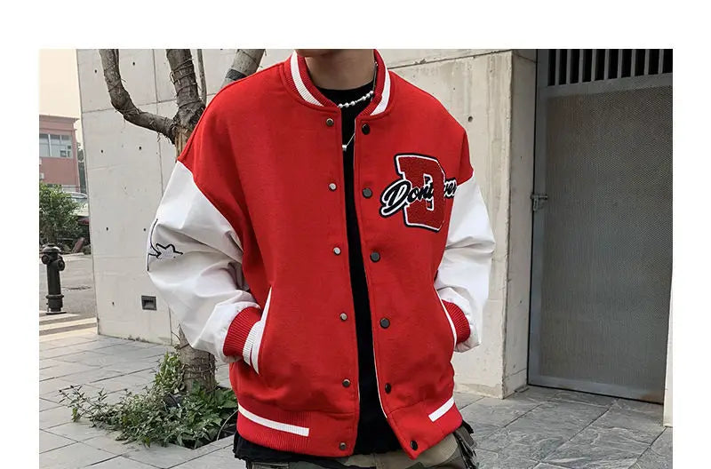 Embroidered jacket for men's Y2K street hip-hop retro baseball uniform