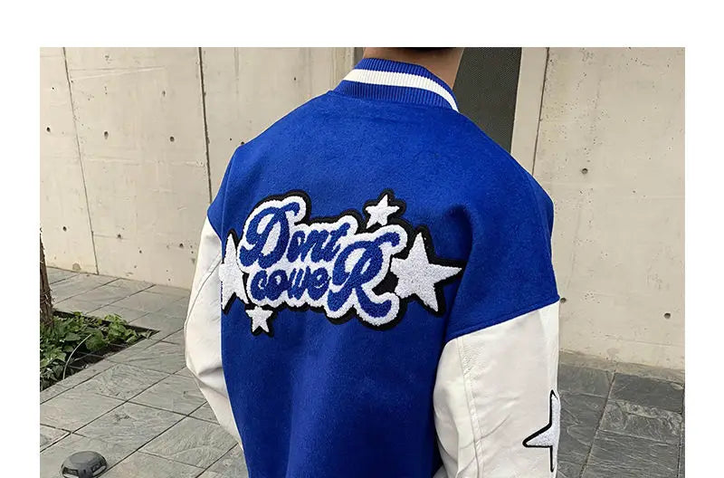 Embroidered jacket for men's Y2K street hip-hop retro baseball uniform