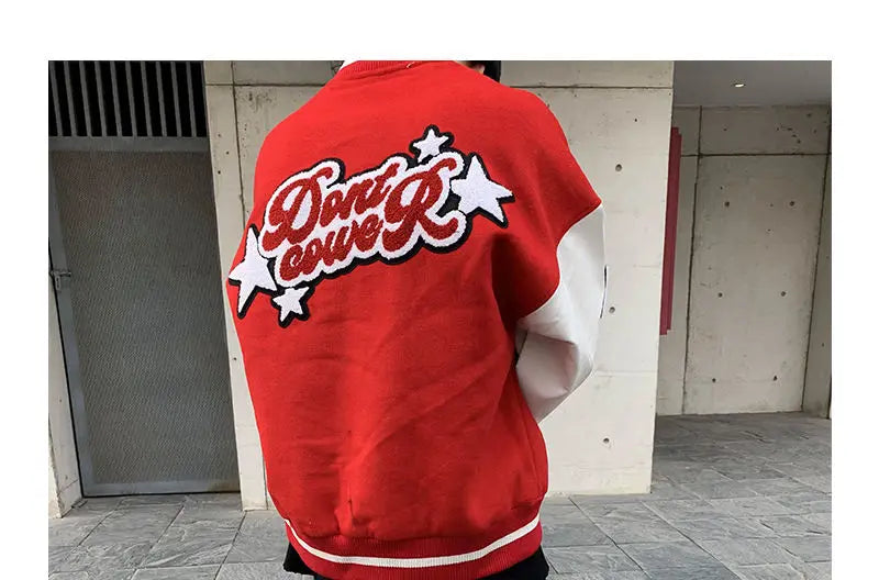 Embroidered jacket for men's Y2K street hip-hop retro baseball uniform