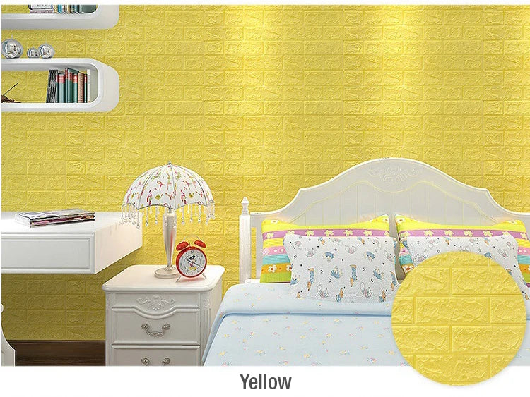 4pcs/12 pieces 3D Brick Wall Stickers DIY Decor Self-Adhesive Waterproof Wallpaper For Kid Room Bedroom 3D Wall Sticker 3D panel