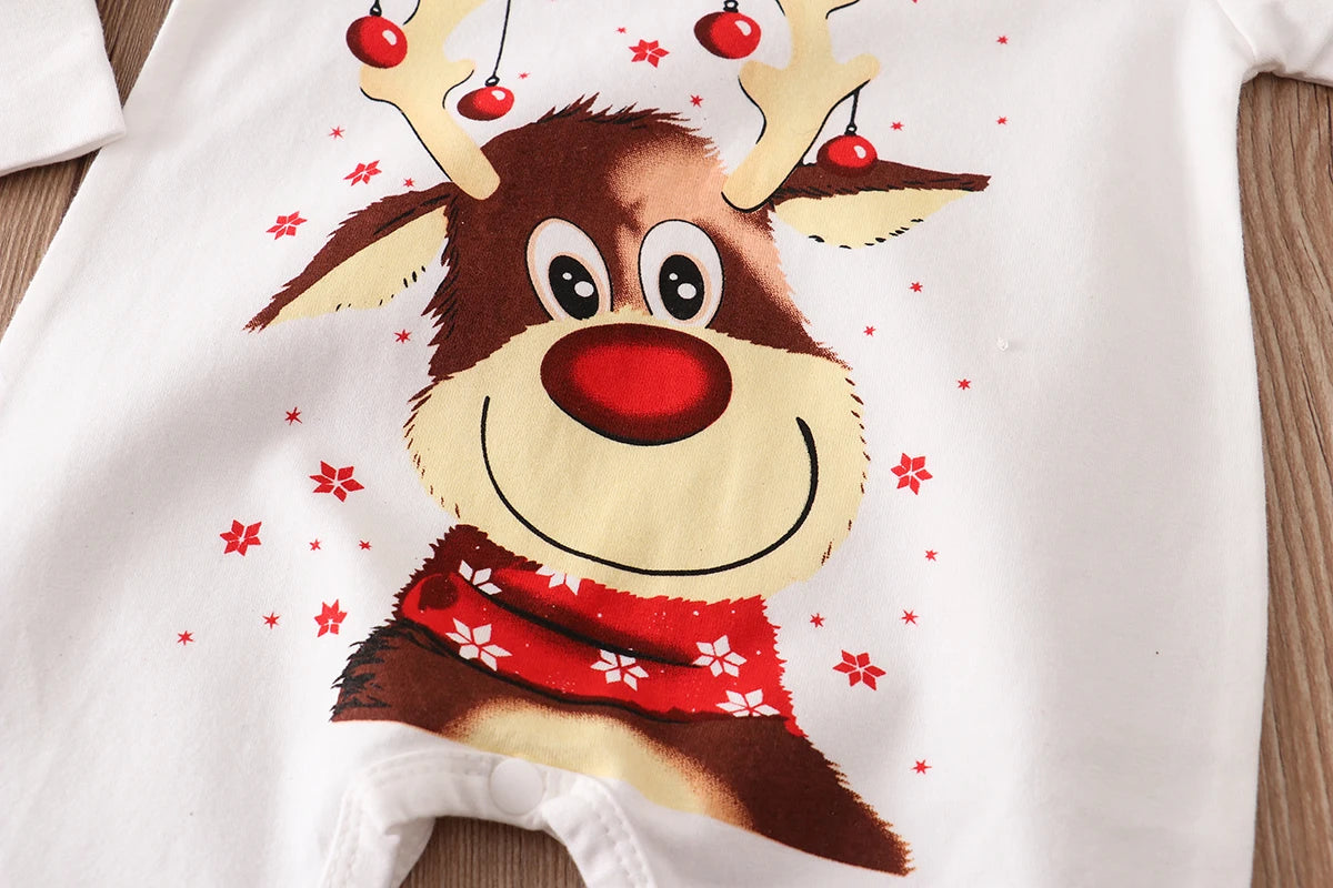 Christmas Family Pajamas Set Adult Kid Sleepwear 2PCS Family Pyjamas Sets Deer Tops +Pants Xmas Family Matching Clothes