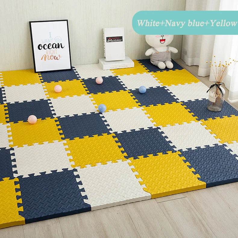 1cm Thick Foam Mats for Kids Children Foam Floor Mat Children's Stitching Crawling Climbing Home Bedroom Living Room Tatami Play Mat 4Pcs