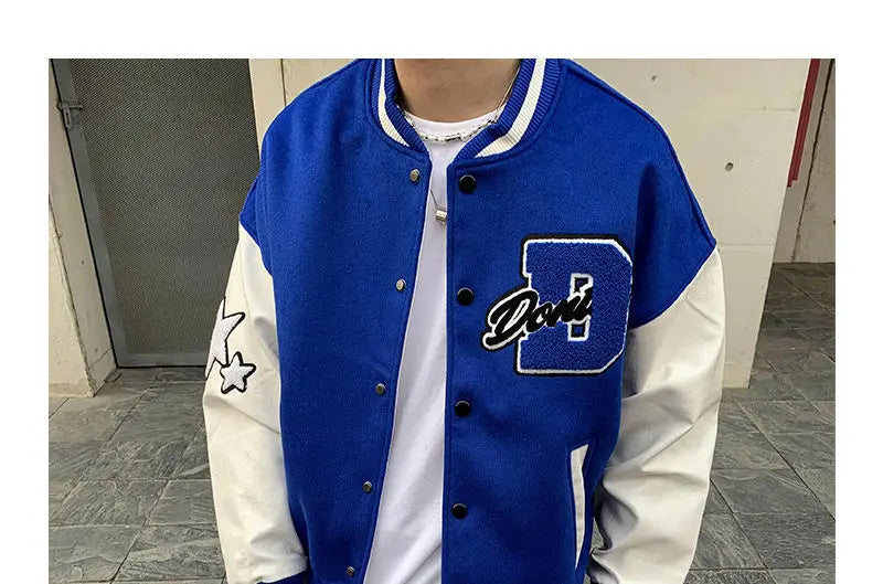 Embroidered jacket for men's Y2K street hip-hop retro baseball uniform