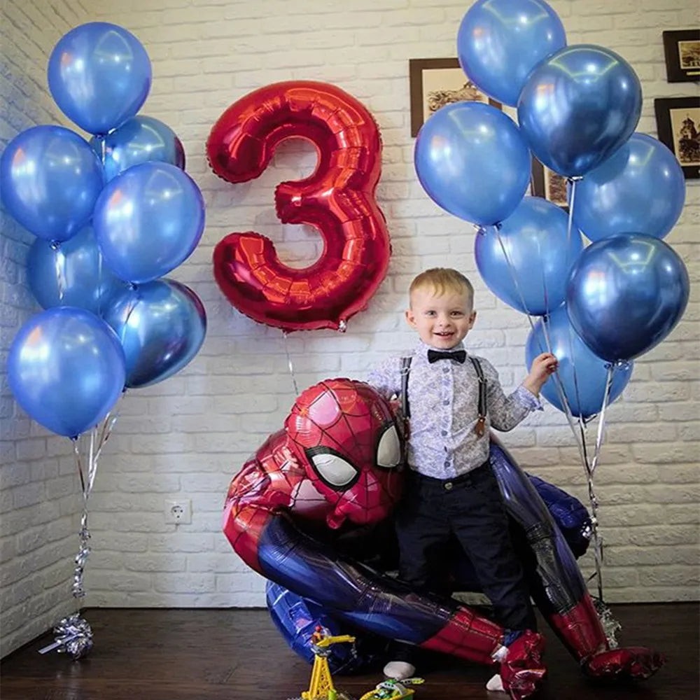 Big 3D Spiderman Iron Man Hero Aluminum Foil Balloons Birthday Party Decorations Kids Cartoon Baby Shower Supplies