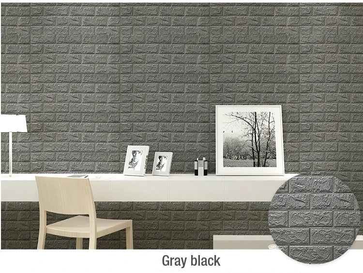 4pcs/12 pieces 3D Brick Wall Stickers DIY Decor Self-Adhesive Waterproof Wallpaper For Kid Room Bedroom 3D Wall Sticker 3D panel