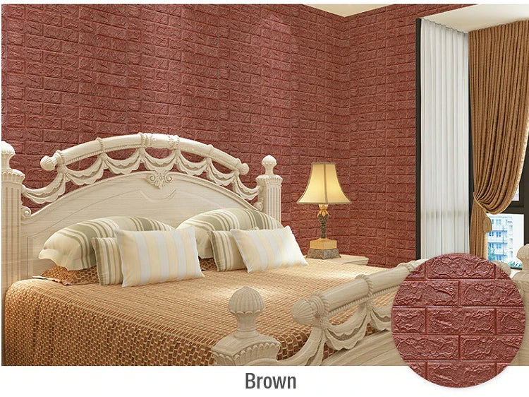 4pcs/12 pieces 3D Brick Wall Stickers DIY Decor Self-Adhesive Waterproof Wallpaper For Kid Room Bedroom 3D Wall Sticker 3D panel