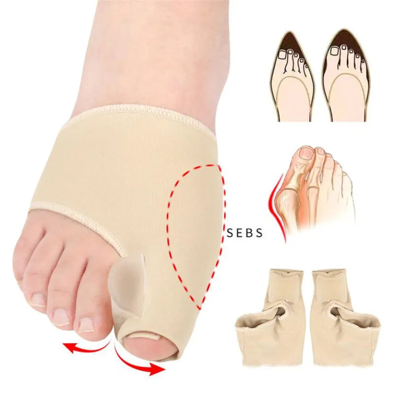 1Pair Big Bone Orthopedic Bunion Correction Pedicure Socks Silicone Hallux Valgus Corrector Braces Toes Separator Feet Care Tool