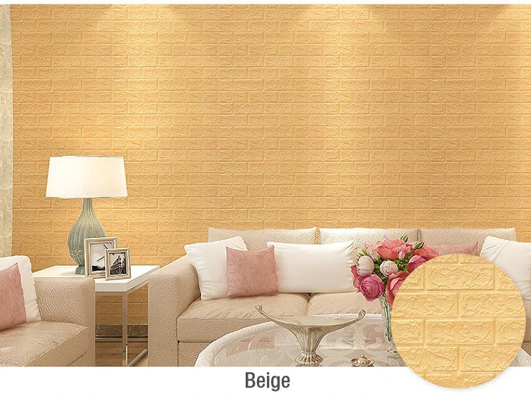 4pcs/12 pieces 3D Brick Wall Stickers DIY Decor Self-Adhesive Waterproof Wallpaper For Kid Room Bedroom 3D Wall Sticker 3D panel