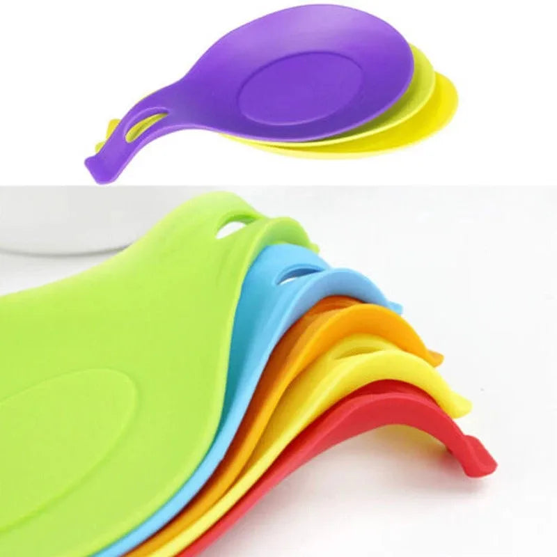 Kitchen Cooking Tools Silicone Spoon Fork Mat Shelf Spoon Rests Pot Clips Holder Organizer Pad Storage Heat Resistant Home Tools