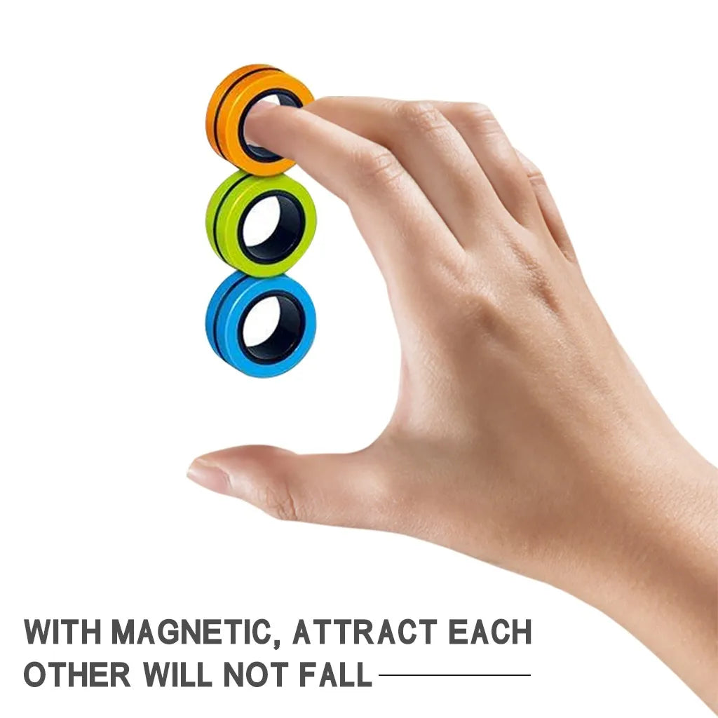 3Pcs Fidget Toys Anti-stress Funny Fidget Spinner Magnetic Bracelet Ring