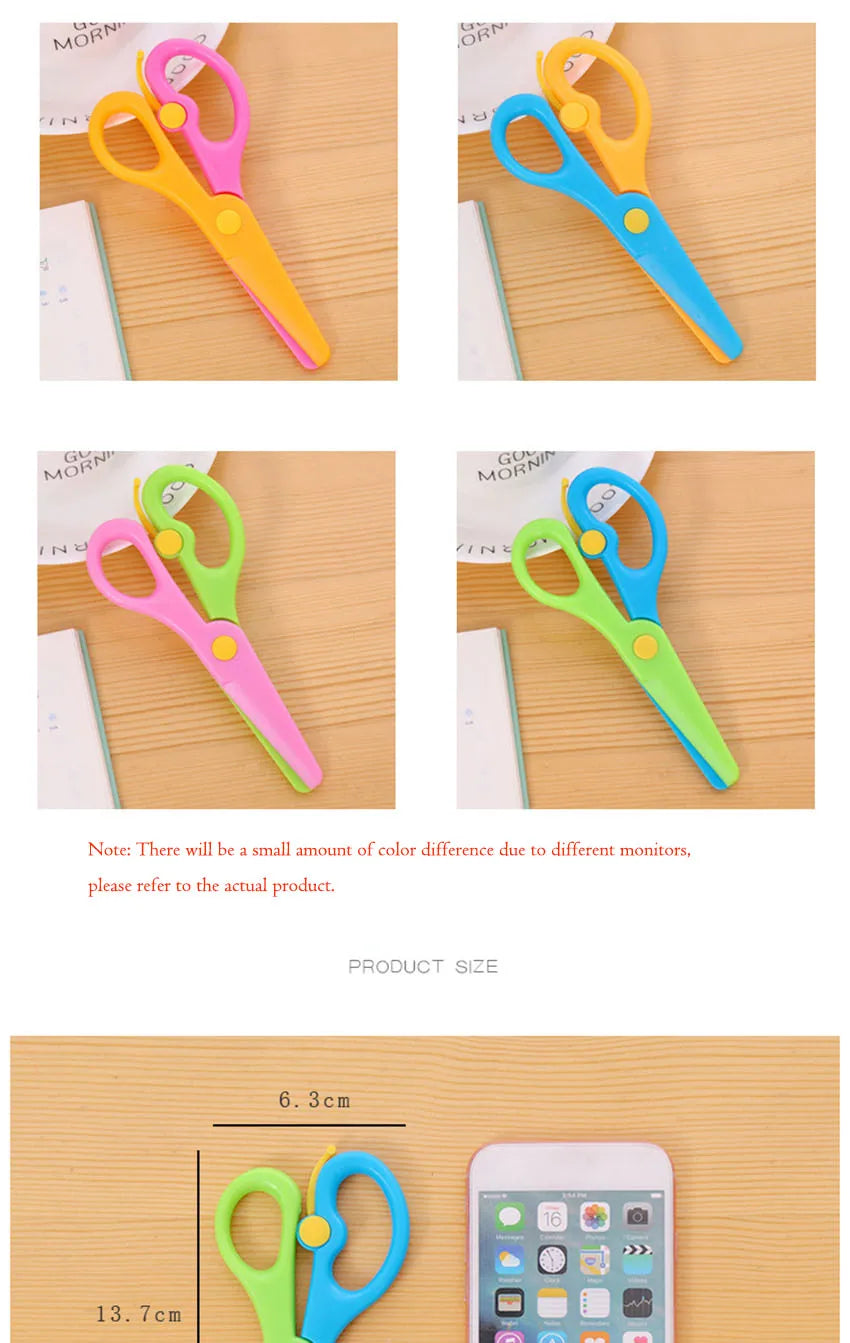 Plastic Safety Scissors Kindergarten DIY Paper Cutting Mini Art Scissors