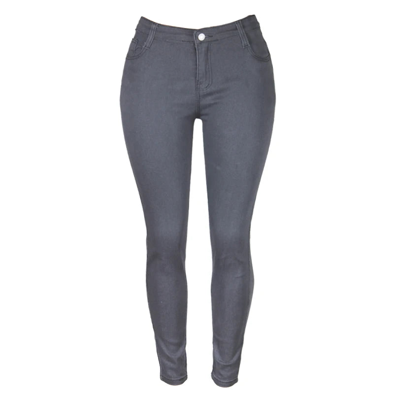 High Waist Women's Jeans Pants Stretch Skinny Denim Pants Blue Retro Elastic Slim Pencil Trousers