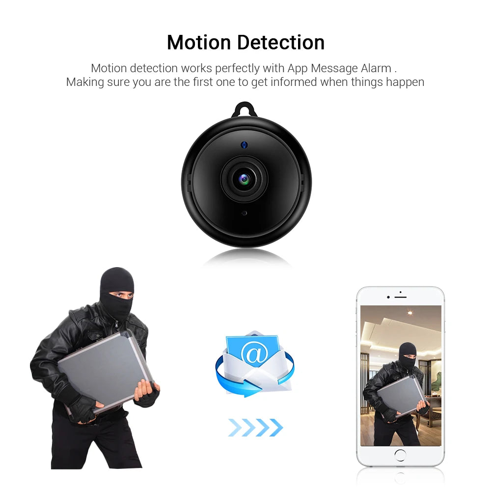 Mini Wifi IP Camera HD 1080P Wireless Indoor Camera Nightvision Two Way Audio Motion Detection Baby Monitor V380