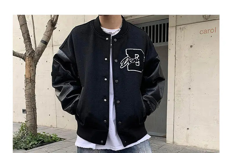 Embroidered jacket for men's Y2K street hip-hop retro baseball uniform