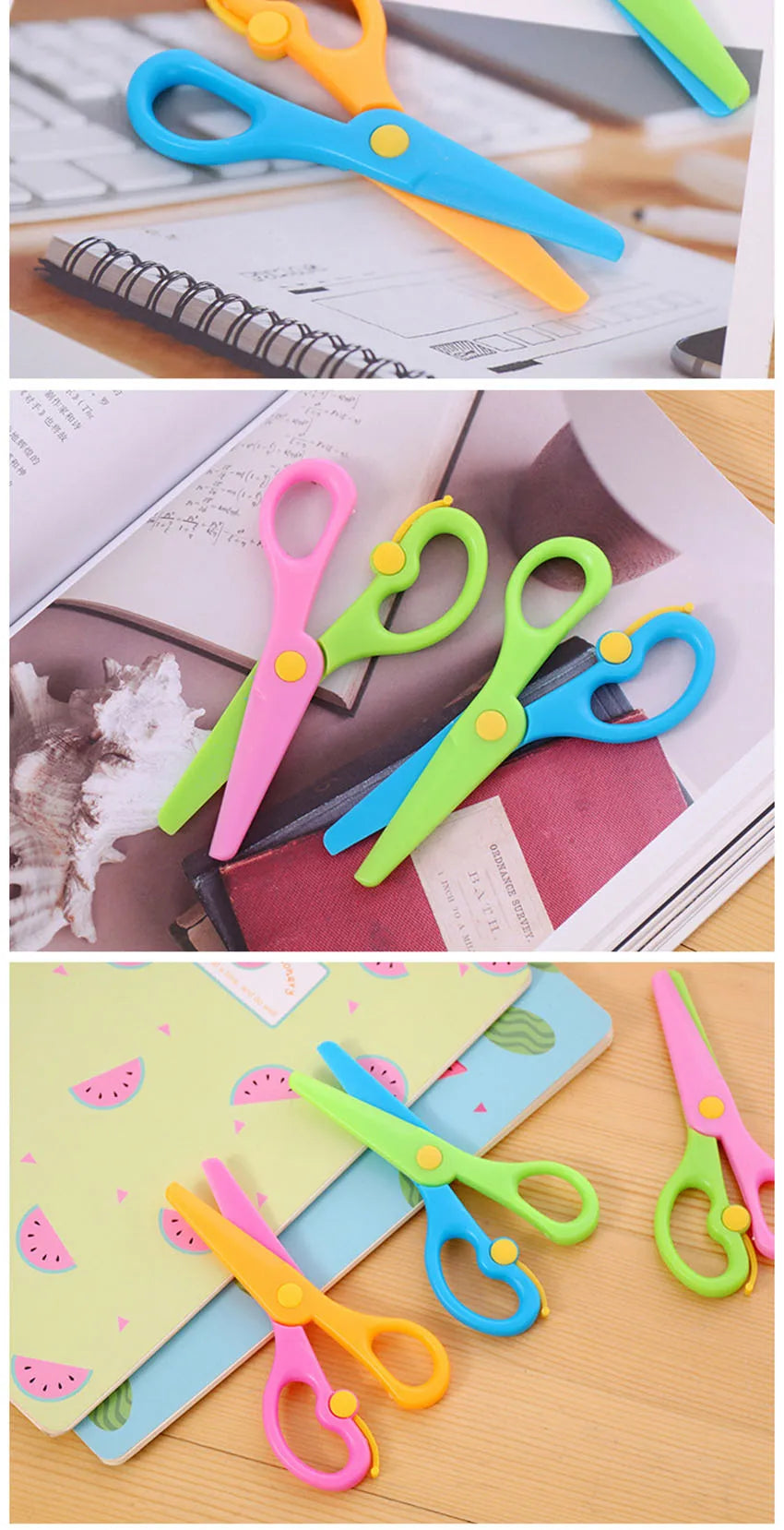 Plastic Safety Scissors Kindergarten DIY Paper Cutting Mini Art Scissors