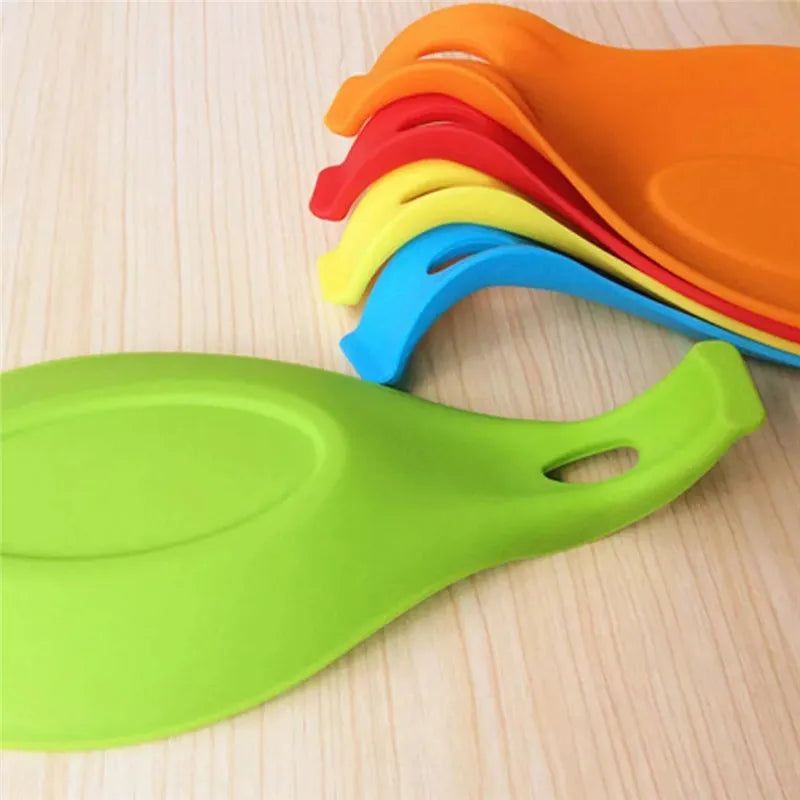 Kitchen Cooking Tools Silicone Spoon Fork Mat Shelf Spoon Rests Pot Clips Holder Organizer Pad Storage Heat Resistant Home Tools