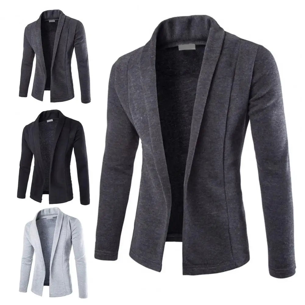 Business Jacket Cardigan Fashion All-matched Lapel Cardigan Jacket Coat Casual Cardigan Business Sweater