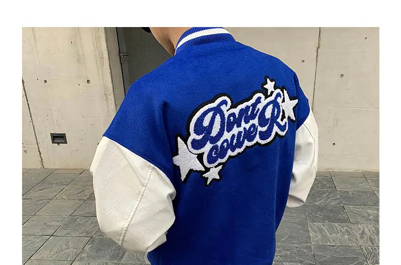 Embroidered jacket for men's Y2K street hip-hop retro baseball uniform