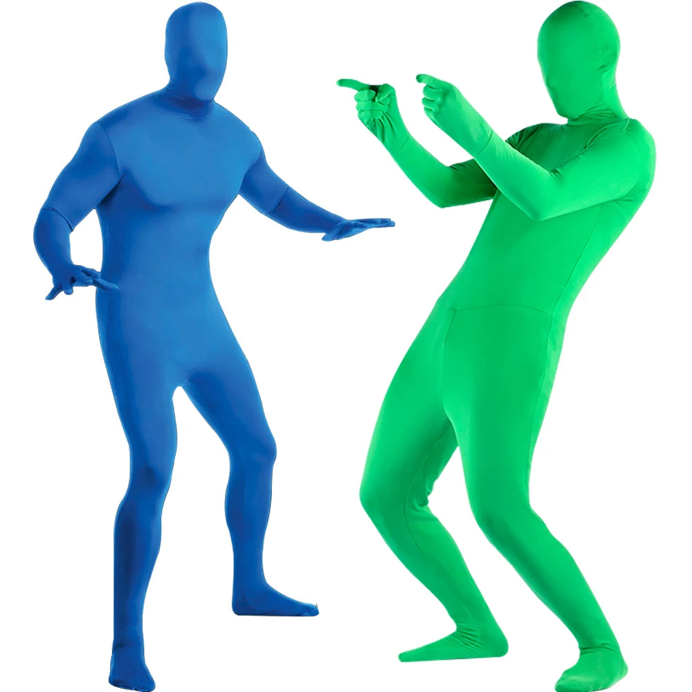 Green Screen Suit Disappearing Skin Bodysuit Photography Backdrop Chroma Key Invisible Effect Comfort Suit Photo Video Background