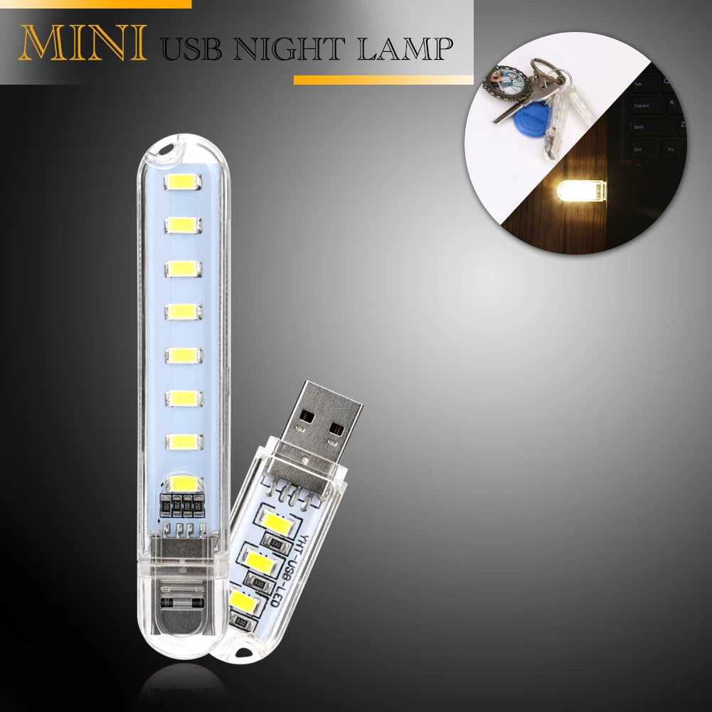 3/8 LED White USB Flashlight LED Mini Work Light Portable Led Torch Lamp Reading Light USB Powered Computer Light