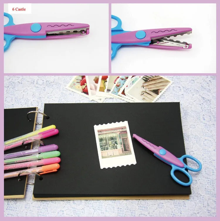 Zig Zag paper pinking Scissor Scrapbook handmade cut handicraft student photo scissor