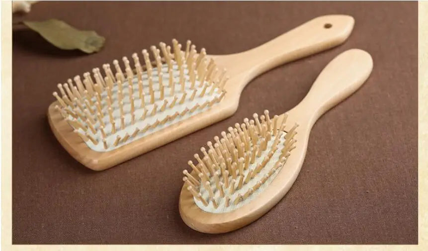 1PC  Wood Comb Professional Healthy Paddle Cushion Hair Loss Massage Brush Hairbrush Comb Scalp Hair Care Healthy bamboo comb