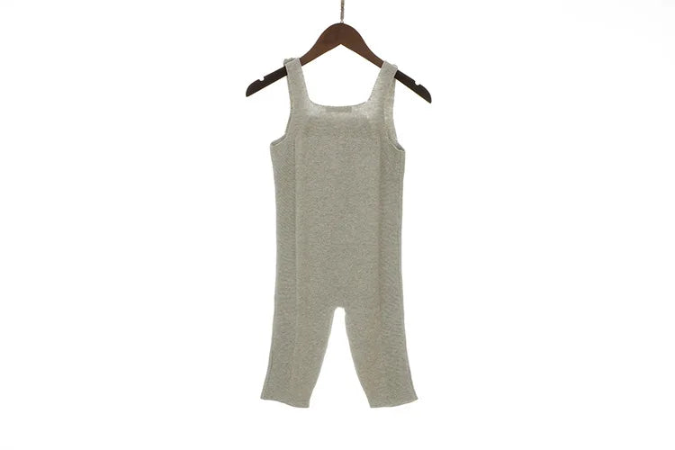 Children Kids Overalls Harem Pants Boys Girls Pocket Knitted Overalls Jumpsuits Baby Clothing Jumpsuits Girls Overall