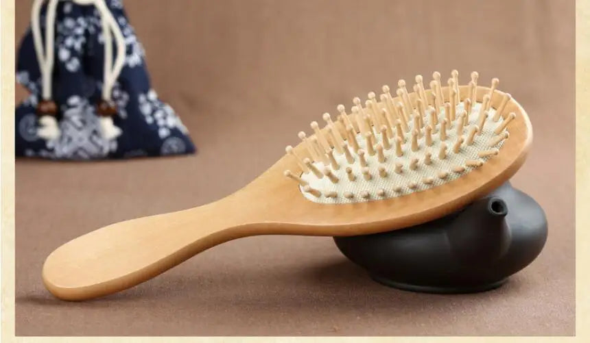 1PC  Wood Comb Professional Healthy Paddle Cushion Hair Loss Massage Brush Hairbrush Comb Scalp Hair Care Healthy bamboo comb