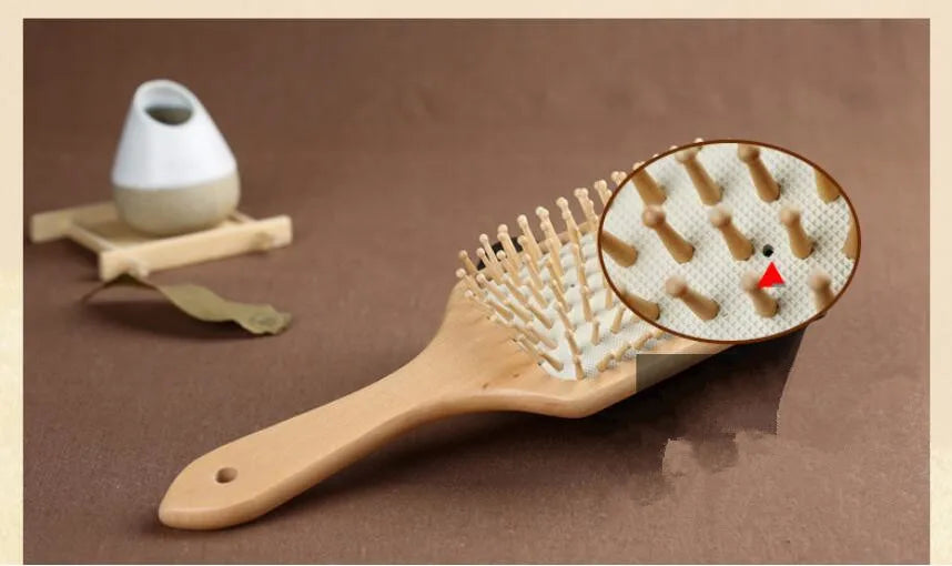 1PC  Wood Comb Professional Healthy Paddle Cushion Hair Loss Massage Brush Hairbrush Comb Scalp Hair Care Healthy bamboo comb