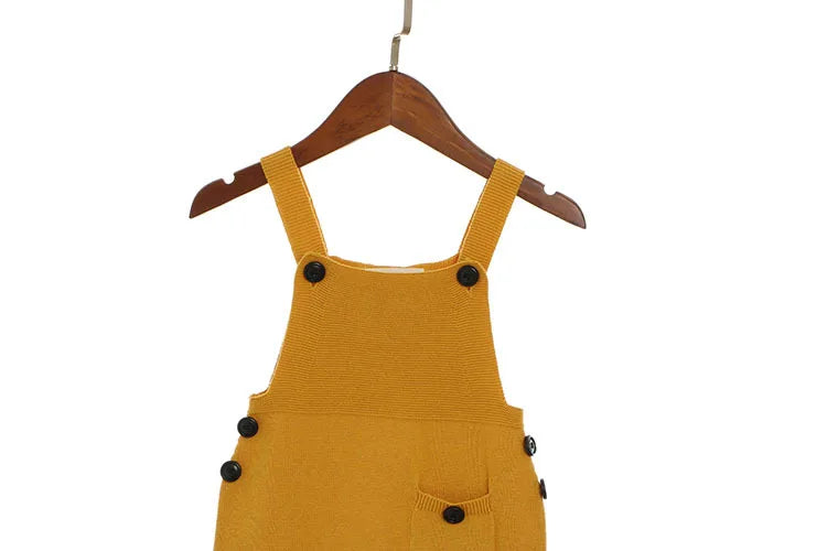 Children Kids Overalls Harem Pants Boys Girls Pocket Knitted Overalls Jumpsuits Baby Clothing Jumpsuits Girls Overall