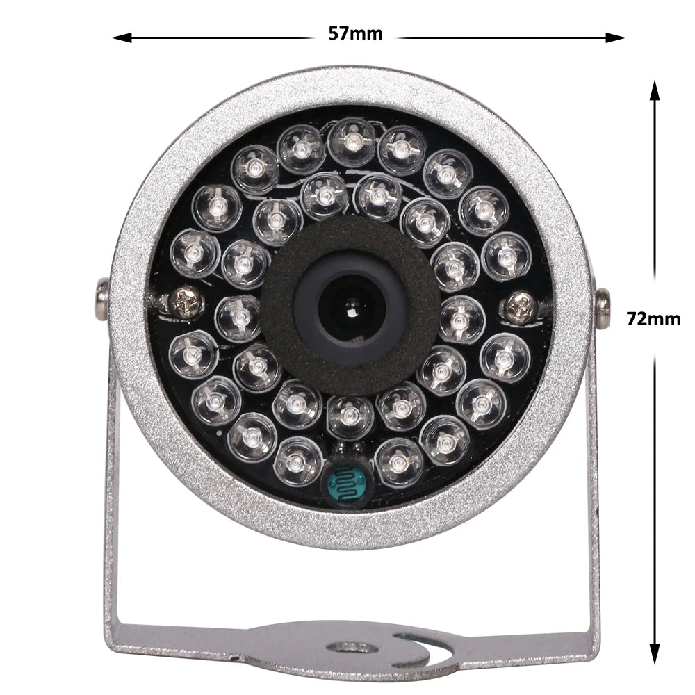 AZISHN CMOS 700TVL With Audio surveillance 30 LED  night vision Security Outdoor Color metal shell Waterproof CCTV Camera