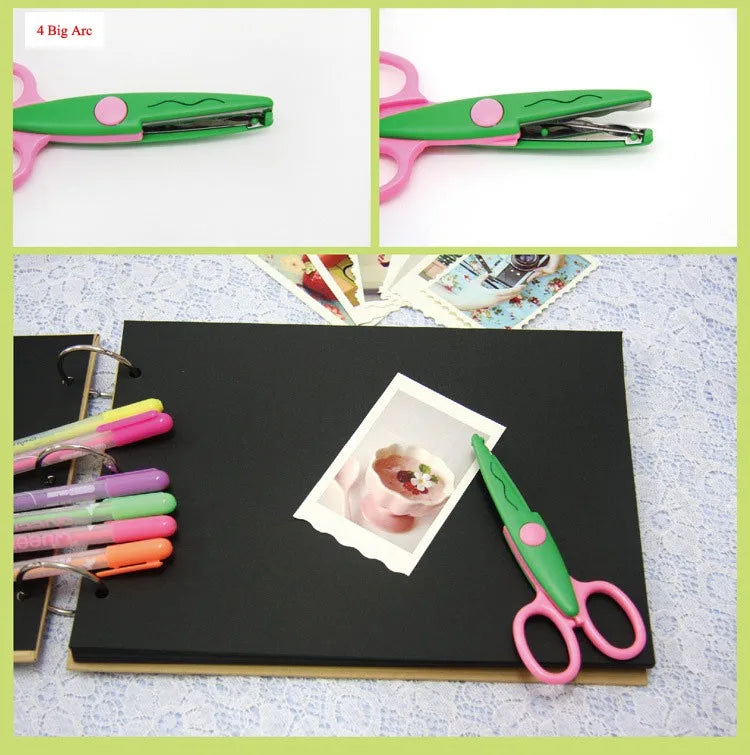 Zig Zag paper pinking Scissor Scrapbook handmade cut handicraft student photo scissor