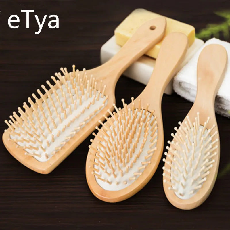 1PC  Wood Comb Professional Healthy Paddle Cushion Hair Loss Massage Brush Hairbrush Comb Scalp Hair Care Healthy bamboo comb