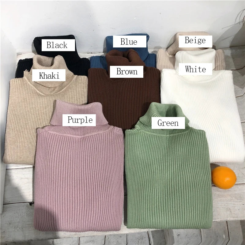 Turtleneck Sweater Women's 2024 Autumn Winter Tops Korean Slim Women Pullover Jumper Knitted Sweater Pull Femme Hiver Truien