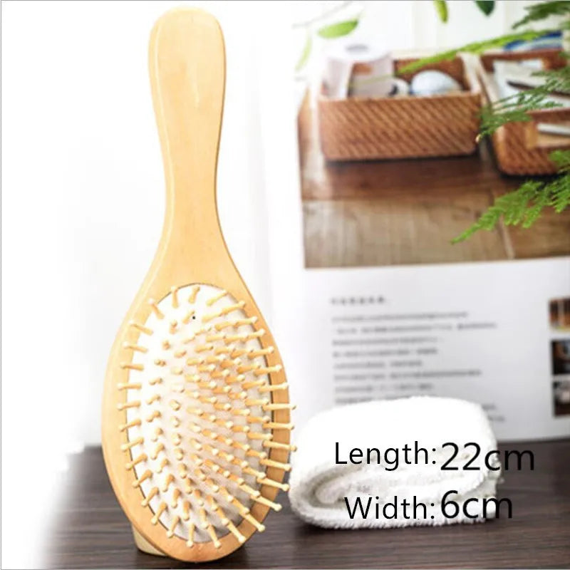 1PC  Wood Comb Professional Healthy Paddle Cushion Hair Loss Massage Brush Hairbrush Comb Scalp Hair Care Healthy bamboo comb