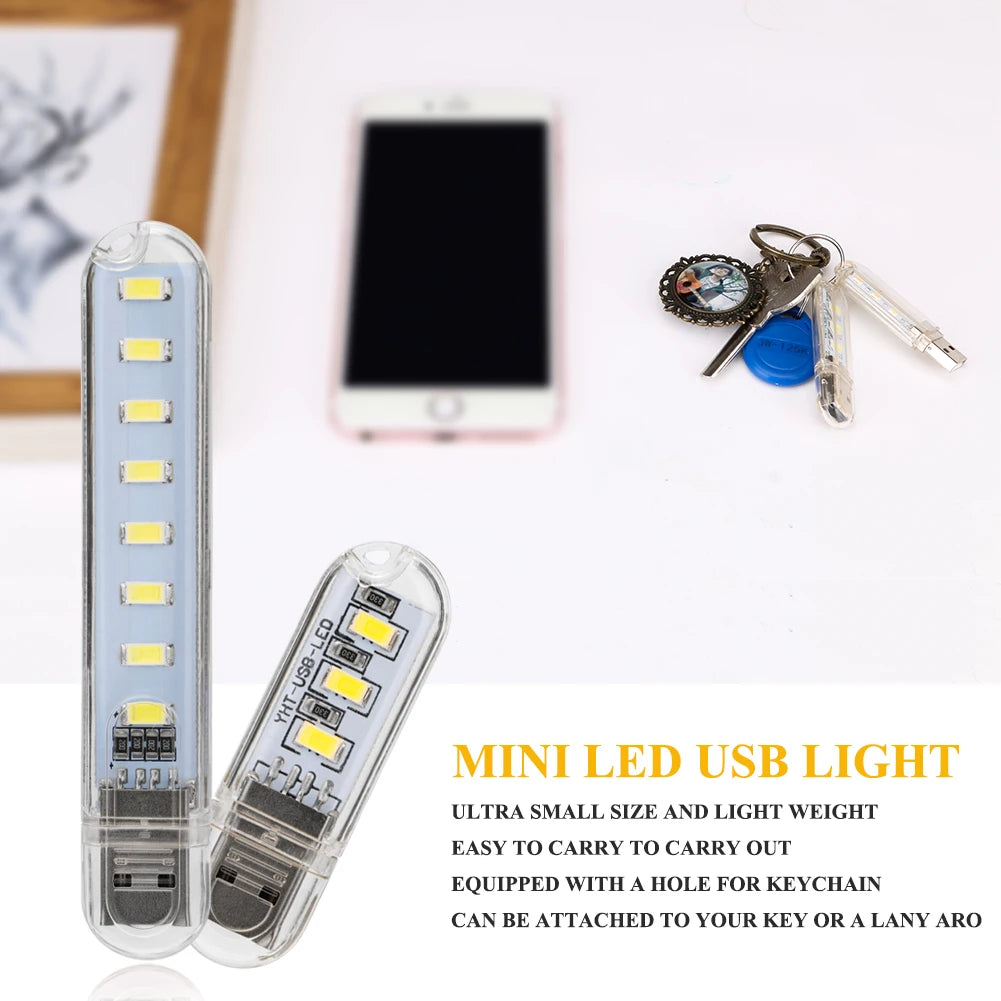 3/8 LED White USB Flashlight LED Mini Work Light Portable Led Torch Lamp Reading Light USB Powered Computer Light