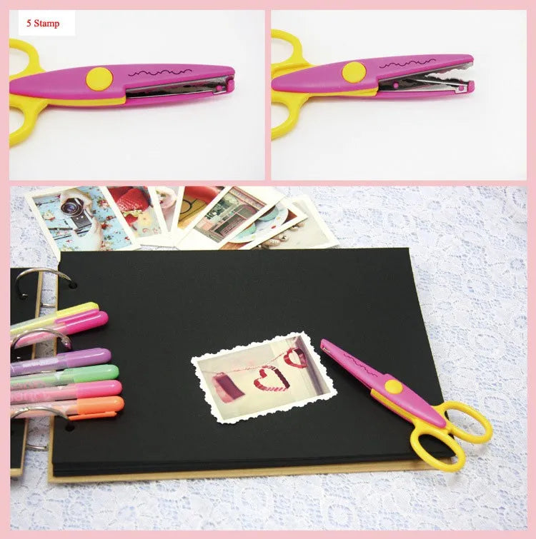 Zig Zag paper pinking Scissor Scrapbook handmade cut handicraft student photo scissor