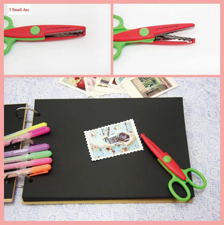 Zig Zag paper pinking Scissor Scrapbook handmade cut handicraft student photo scissor