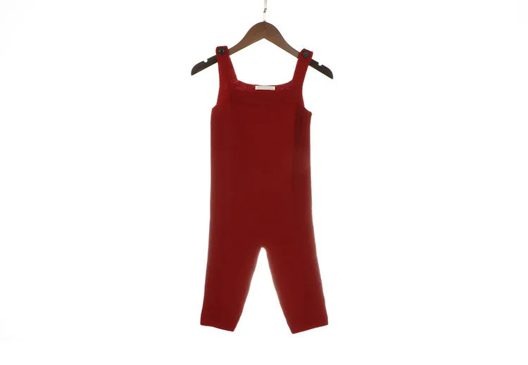 Children Kids Overalls Harem Pants Boys Girls Pocket Knitted Overalls Jumpsuits Baby Clothing Jumpsuits Girls Overall