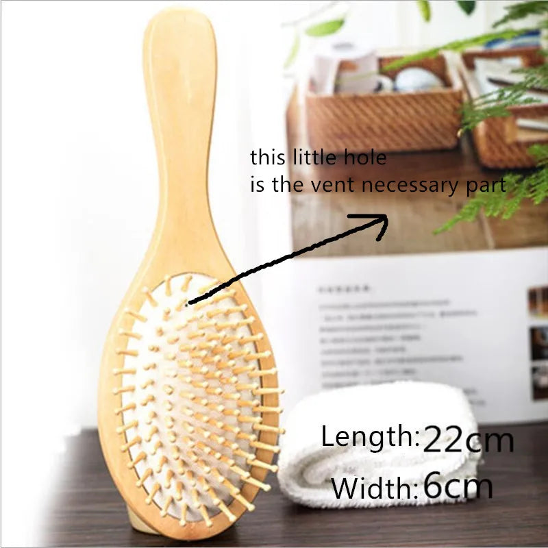 1PC  Wood Comb Professional Healthy Paddle Cushion Hair Loss Massage Brush Hairbrush Comb Scalp Hair Care Healthy bamboo comb