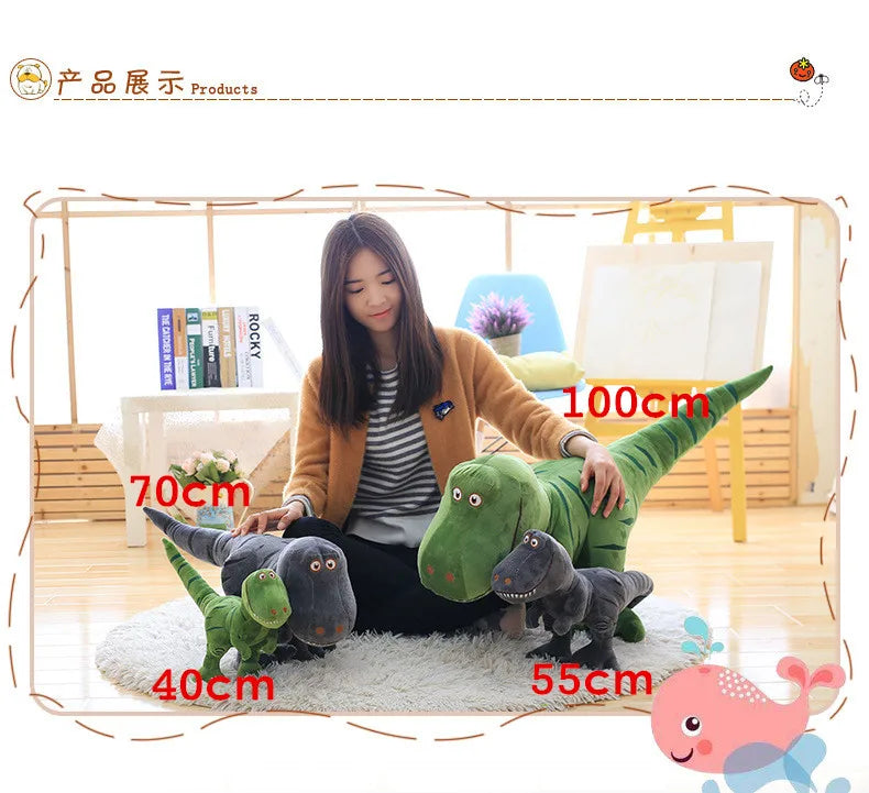 1pc 40-100cm New Dinosaur Plush Toys Cartoon Tyrannosaurus Cute Stuffed Toy