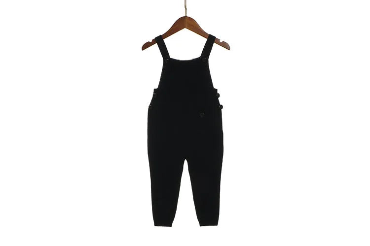 Children Kids Overalls Harem Pants Boys Girls Pocket Knitted Overalls Jumpsuits Baby Clothing Jumpsuits Girls Overall