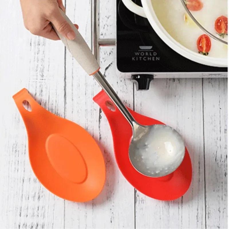 Kitchen Cooking Tools Silicone Spoon Fork Mat Shelf Spoon Rests Pot Clips Holder Organizer Pad Storage Heat Resistant Home Tools