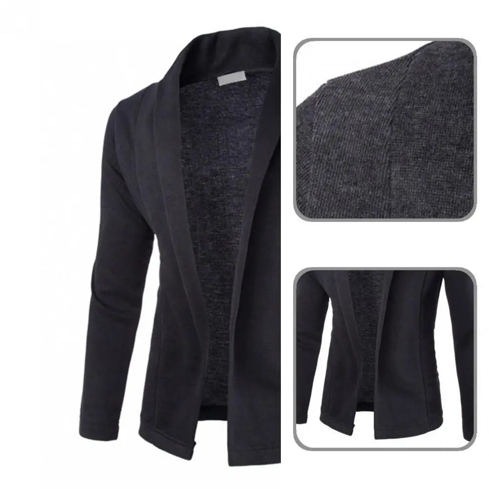 Business Jacket Cardigan Fashion All-matched Lapel Cardigan Jacket Coat Casual Cardigan Business Sweater