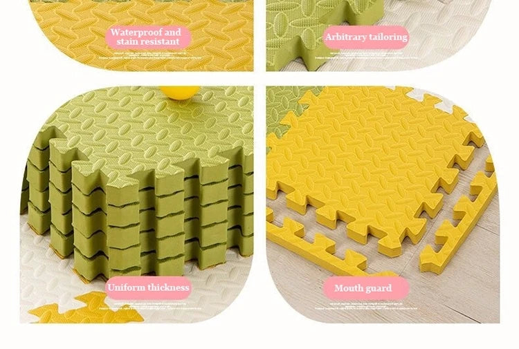 1cm Thick Foam Mats for Kids Children Foam Floor Mat Children's Stitching Crawling Climbing Home Bedroom Living Room Tatami Play Mat 4Pcs