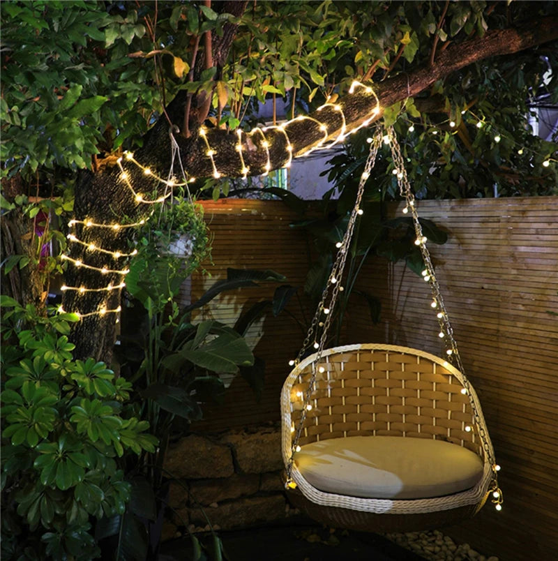 Garland LED Tube Rope Fairy Lights Waterproof Garland Battery Operated 150 LEDs For Indoor Outdoor Christmas Decoration