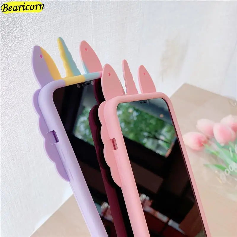 Pop Fidget Toys Bubble Case For iPhone 11 12 13 Pro X Xs Max XR 6 6s 7 8 Plus 5 5s SE Mini Cartoon Unicorn Soft Silicone Cover