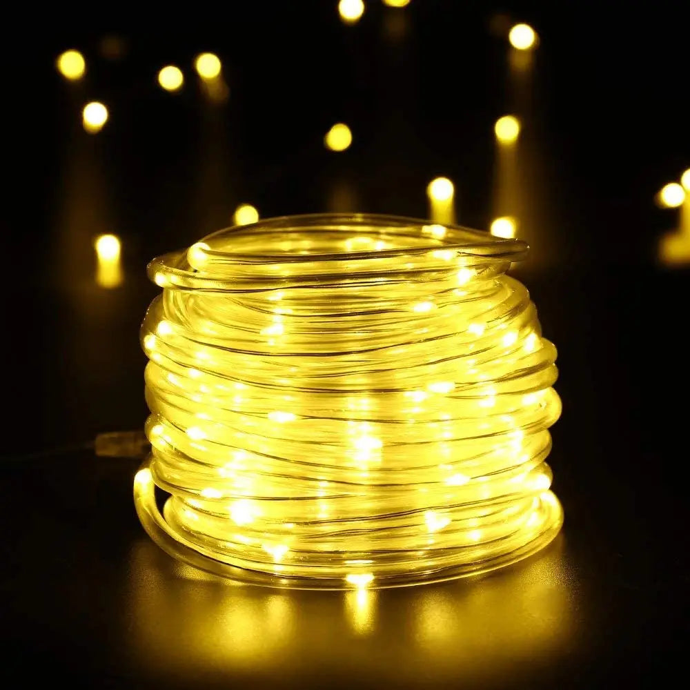 Garland LED Tube Rope Fairy Lights Waterproof Garland Battery Operated 150 LEDs For Indoor Outdoor Christmas Decoration